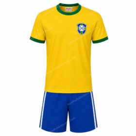 Brazil Retro Home Kids Football Kit 1970