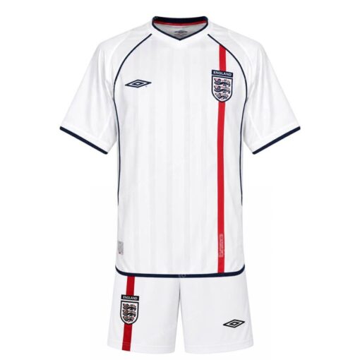 England Retro Home Kids Football Kit 2002