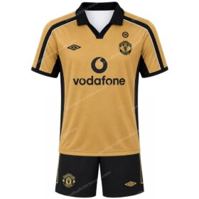 Retro Manchester United Away Centenary Kids Kit 01 02