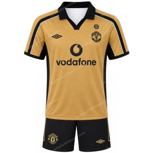 Retro Manchester United Away Centenary Kids Kit 01 02