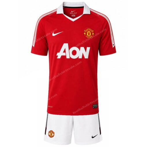 Retro Manchester United Home Kids Football Kit 10 11