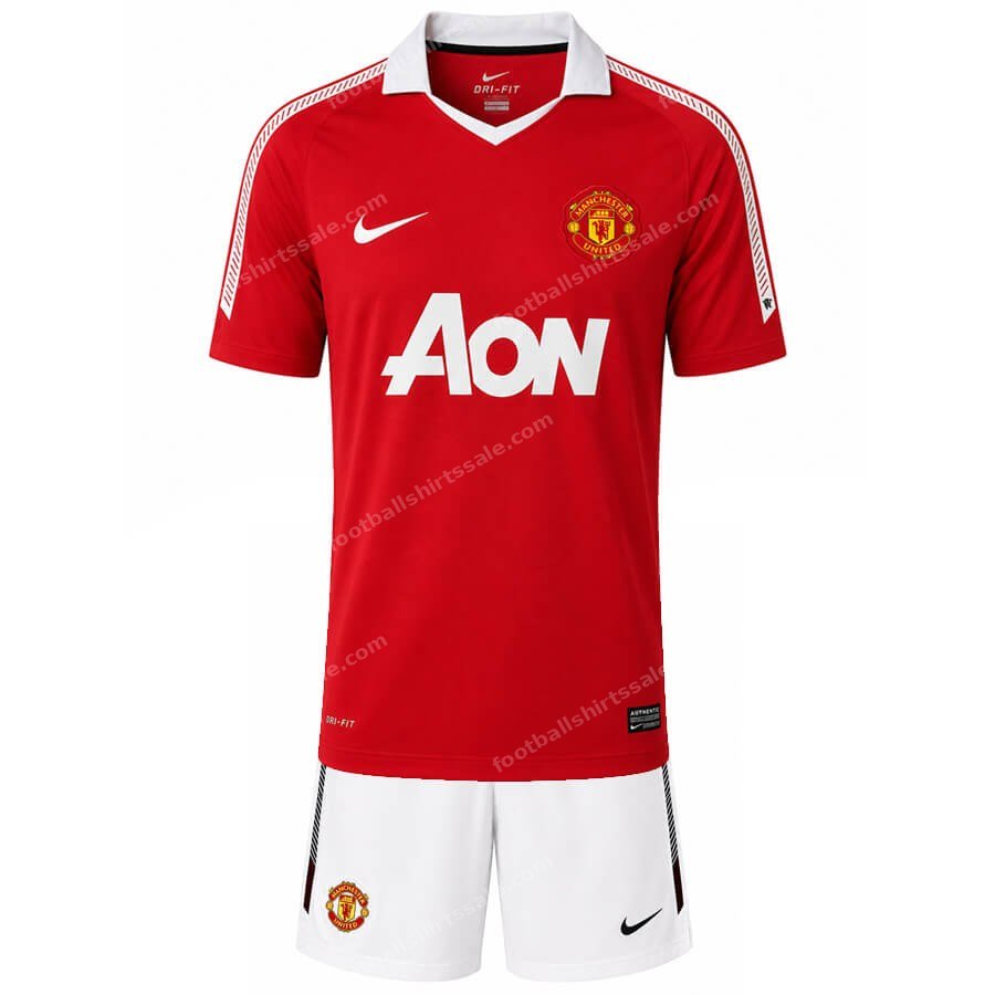 Retro Manchester United Home Kids Football Kit 10 11