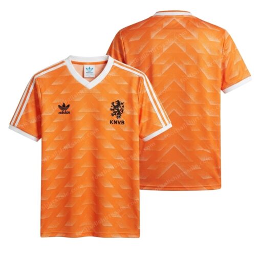 Netherlands Retro Home Netherland Football Shirt 1988 Front and Back View