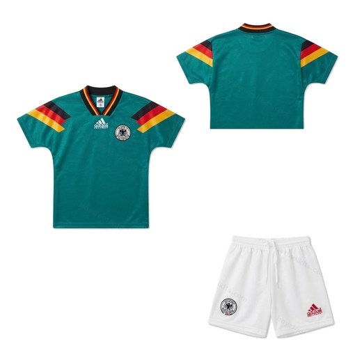 Germany Retro Away Kids Football Kit 1992 Front and Back View