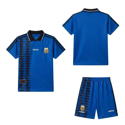 Argentina Retro Away Kids Football Kit 1994 Front and Back View