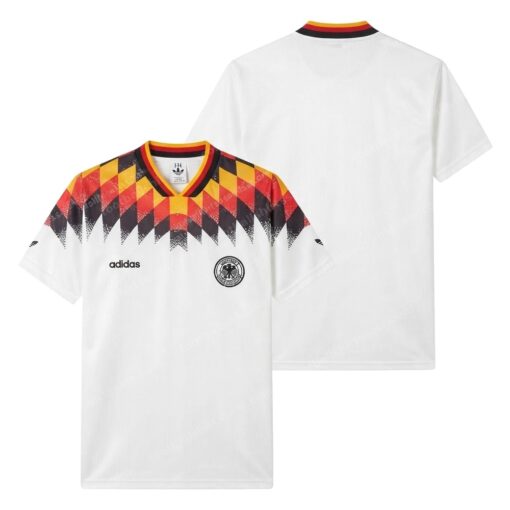 Germany Retro Home Football Shirt 1994 Front and Back View