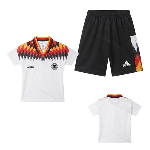 Germany Retro Home Kids Football Kit 1994 Front and Back View