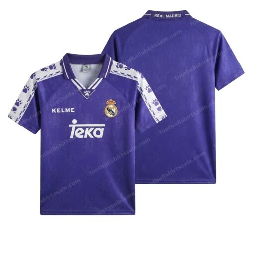 Real Madrid Retro Away Football Shirt 96/97 Front and Back View