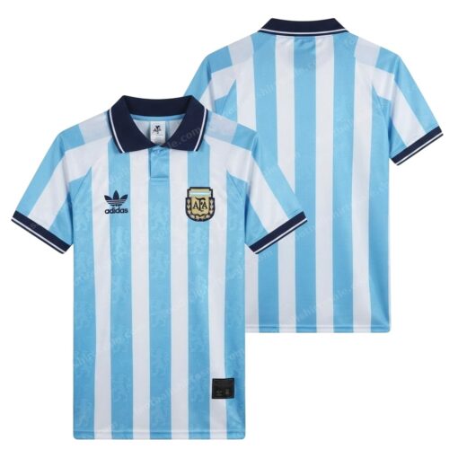 Argentina Retro Home National Team Football Shirt 1996 Front and Back View