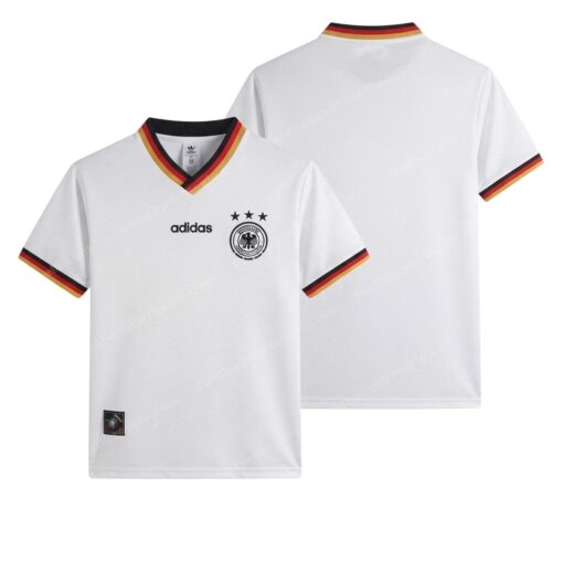 Germany Retro Home Football Shirt 1996 Front and Back View