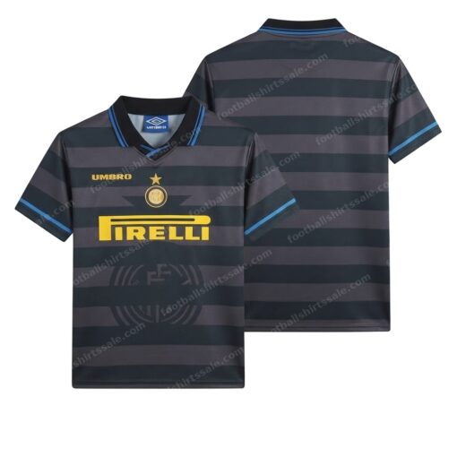 Inter Milan Retro Away Internazionale Milan Football Shirt 97/98 Front and Back View