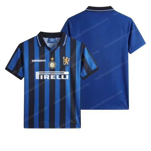 Inter Milan Retro Home Internazionale Milan Football Shirt 97/98 Front and Back View