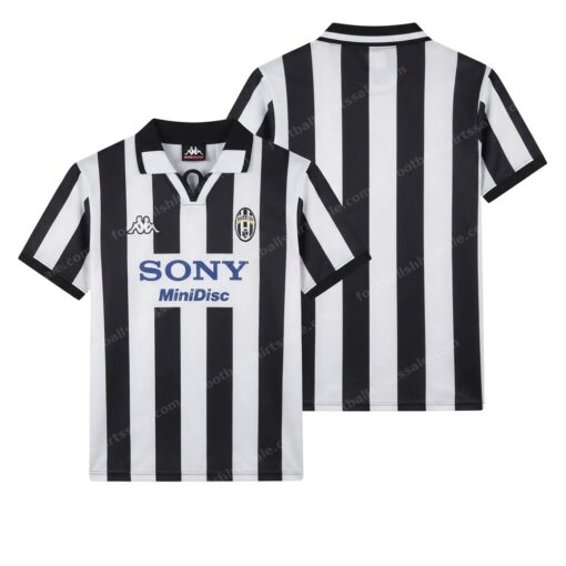 Juventus Retro Home Football Shirt 97/98 Front and Back View
