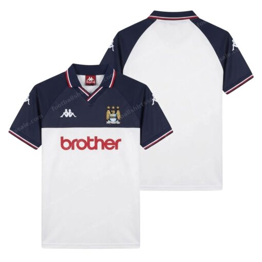 Manchester City Retro Away Football Shirt 97/98 Front and Back View
