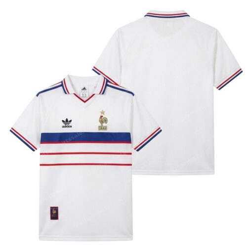 France Retro Away Football Shirt 1998 Front and Back View