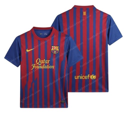 Barcelona Retro Home Football Shirt 11/12 Front and Back View