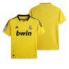 Real Madrid Retro Goalkeeper Yellow Football Shirt 11/12 Front and Back View