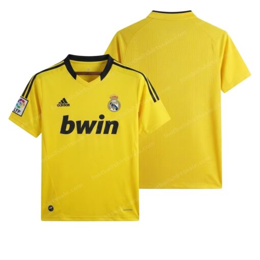 Real Madrid Retro Goalkeeper Yellow Football Shirt 11/12 Front and Back View