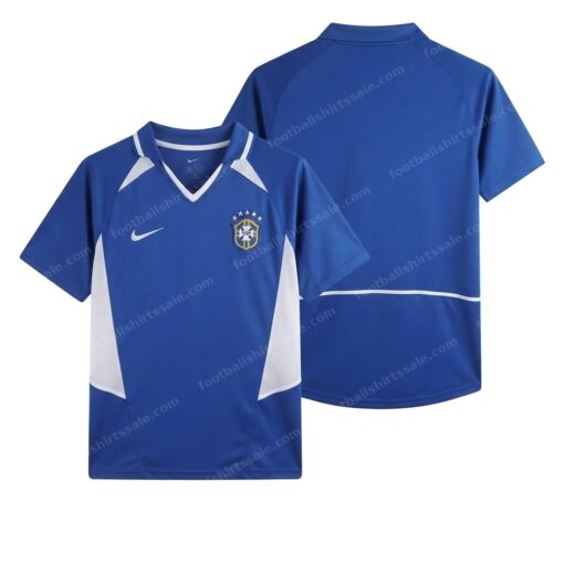Brazil Retro Away Football Shirt 2002 Front and Back View