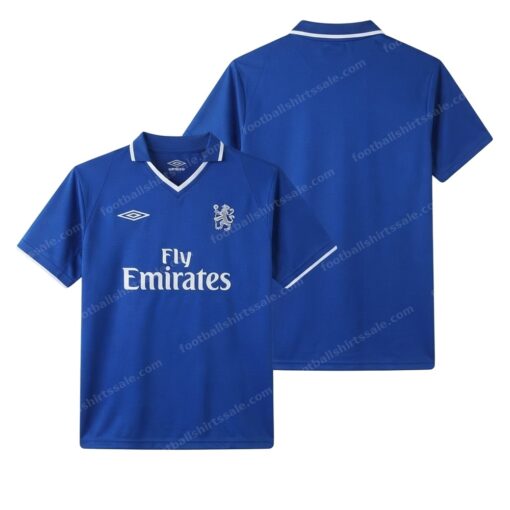 Chelsea Retro Home Football Shirt 04/05 Front and Back View