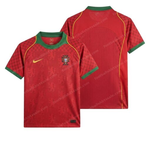 Portugal Retro Home Football Shirt 2004 Front and Back View