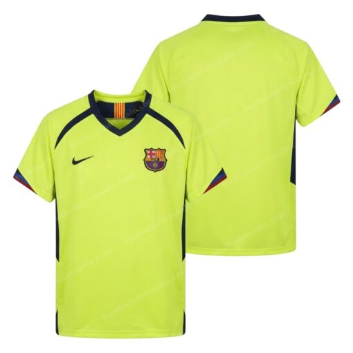 Barcelona Retro Away Football Shirt 05/06 Front and Back View