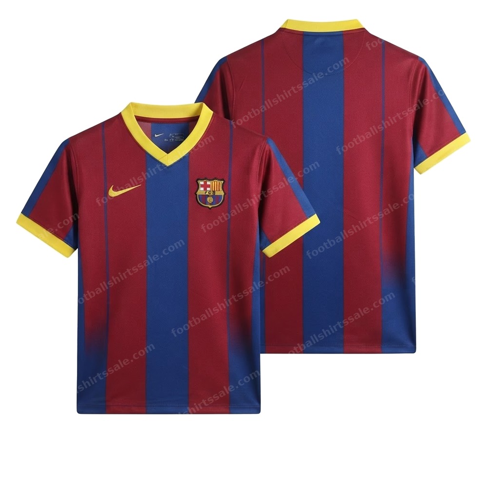 Barcelona Retro Home Uefa Champions League Football Shirt 05/06 Front and Back View