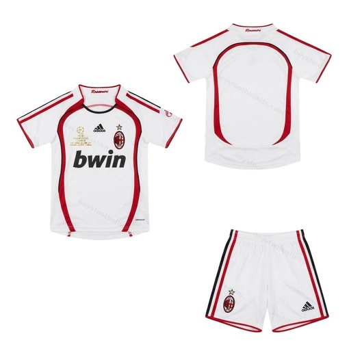 AC Milan Retro Away Kids Football Kit 06/07 Front and Back View
