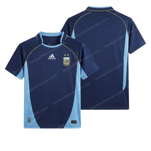 Argentina Retro Away National Team Football Shirt 2006 Front and Back View