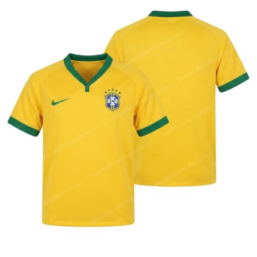 Brazil Retro Home Football Shirt 2006 Front and Back View