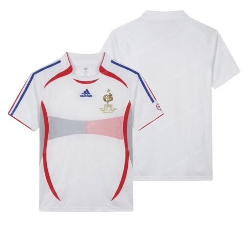 France Retro Away Football Shirt 2006 Front and Back View