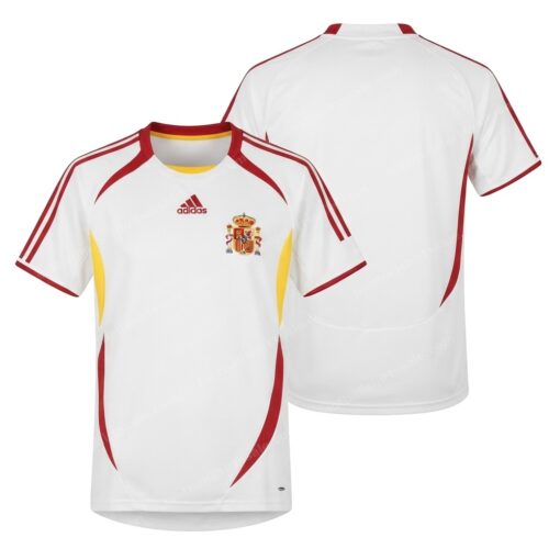 Spain Retro Away Football Shirt 2006 Front and Back View