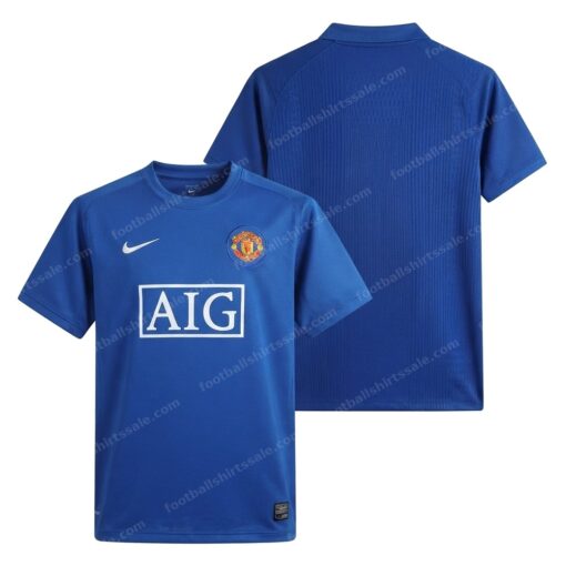Manchester United Retro Away Football Shirt 07/08 Front and Back View