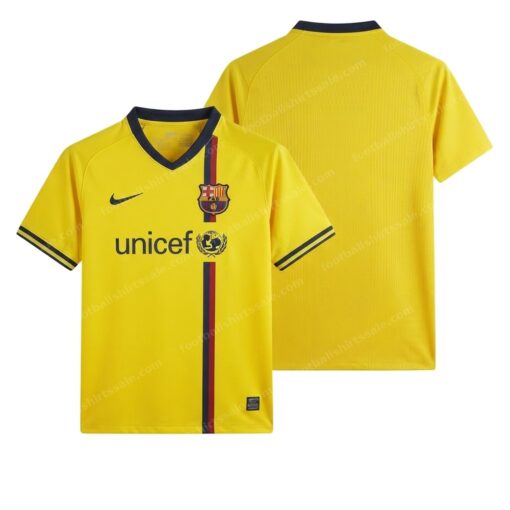 Barcelona Retro Away Football Shirt 08/09 Front and Back View