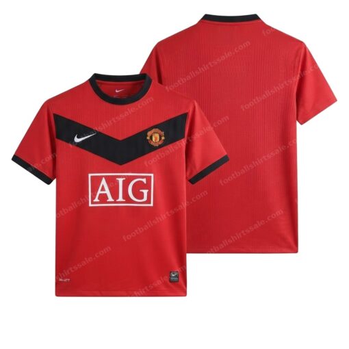 Manchester United Retro Home Football Shirt 09/10 Front and Back View