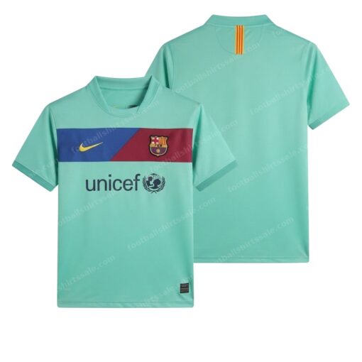 Barcelona Retro Away Football Shirt 10/11 Front and Back View