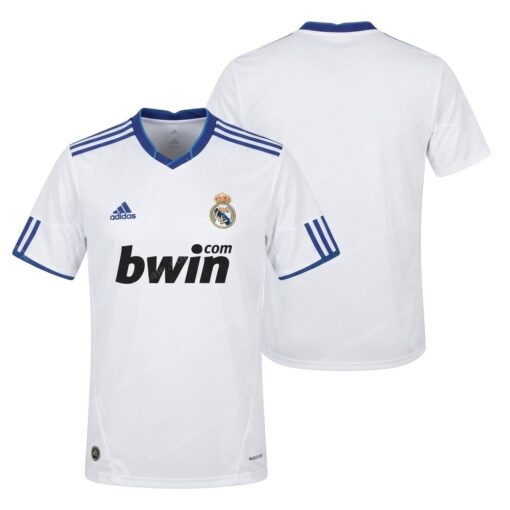 Real Madrid Retro Home Football Shirt 10/11 Front and Back View