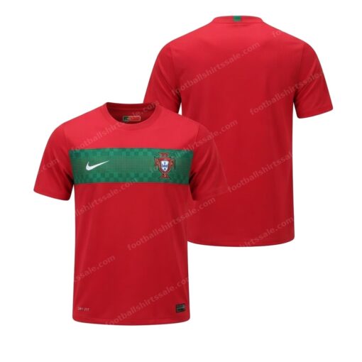 Portugal Retro Home Football Shirt 2010 Front and Back View