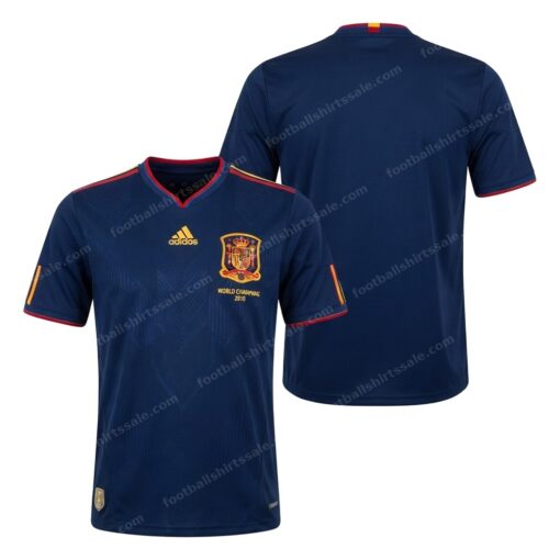 Spain Retro Away Football Shirt 2010 Front and Back View