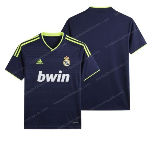 Real Madrid Retro Away Football Shirt 12/13 Front and Back View