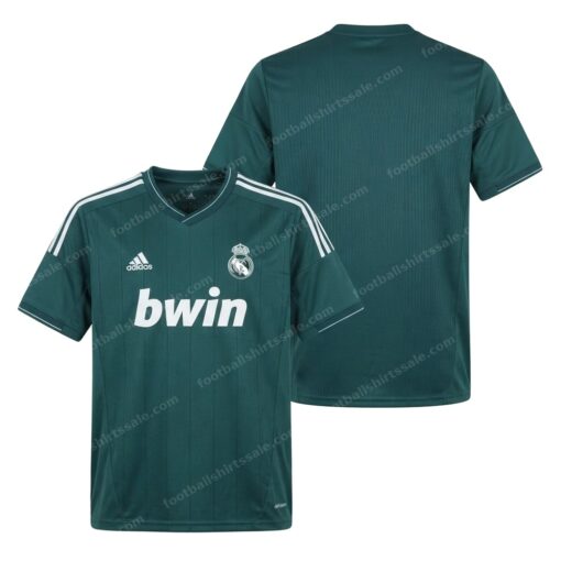 Real Madrid Retro Third Football Shirt 12/13 Front and Back View