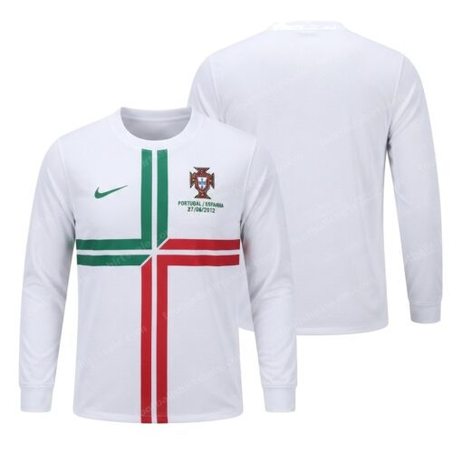 Portugal Retro Away Long Sleeve Football Shirt 2012 Front and Back View