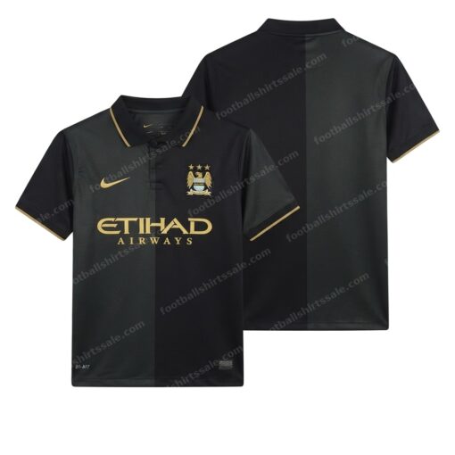 Manchester City Retro Away Football Shirt 13/14 Front and Back View