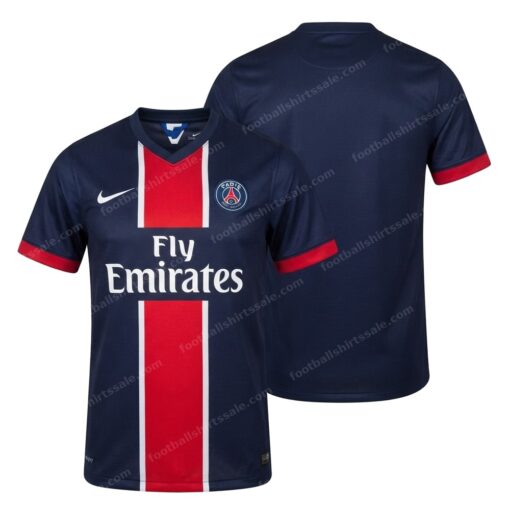 Paris Saint-Germain Retro Home Football Shirt 13/14 Front and Back View
