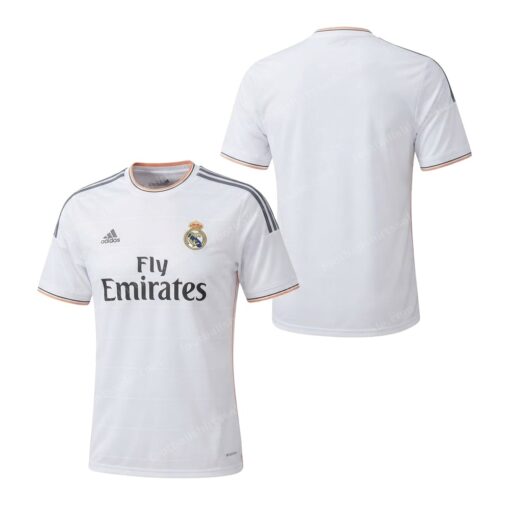 Real Madrid Retro Home Football Shirt 13/14 Front and Back View