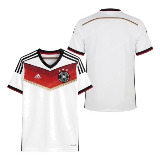 Germany Retro Home Football Shirt 2014 Front and Back View