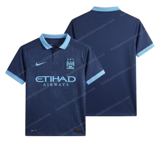 Manchester City Retro Away Football Shirt 15/16 Front and Back View