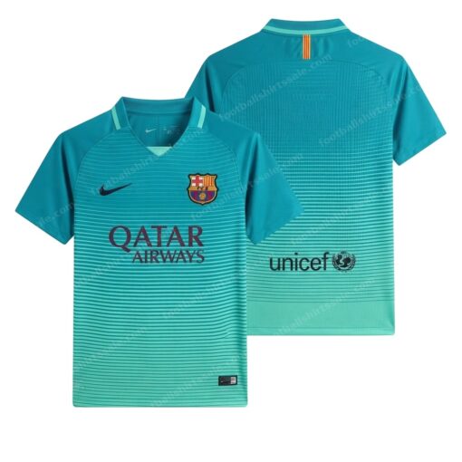 Barcelona Retro Third Football Shirt 16/17 Front and Back View