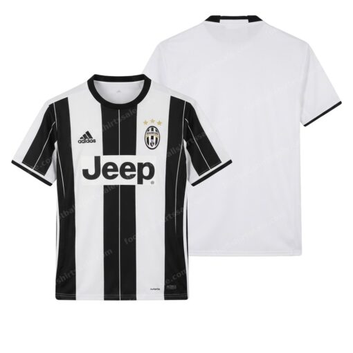 Juventus Retro Home Football Shirt 16/17 Front and Back View