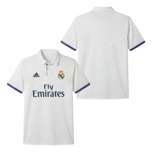 Real Madrid Retro Home Football Shirt 16/17 Front and Back View